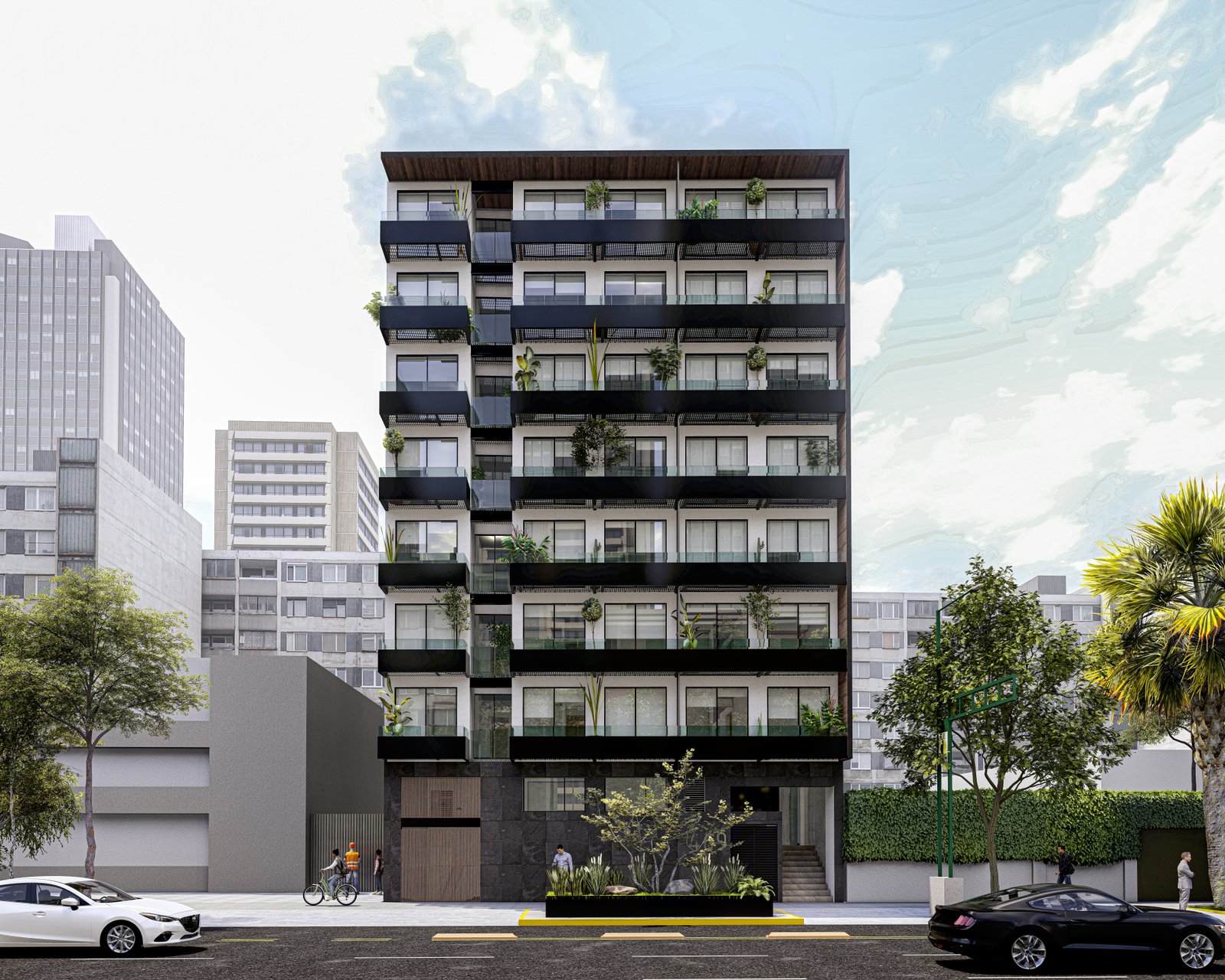 Fachada frontal del edificio